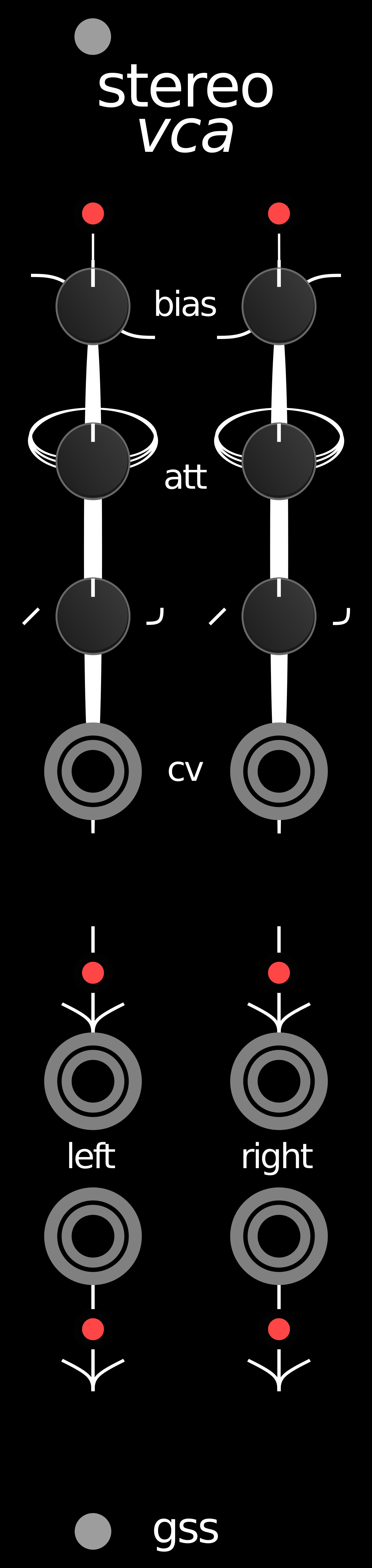 Stereo VCA Front Panel